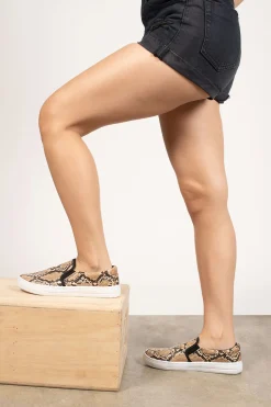 Tobi Gemma Slip-On Sneakers - Camel Leopard