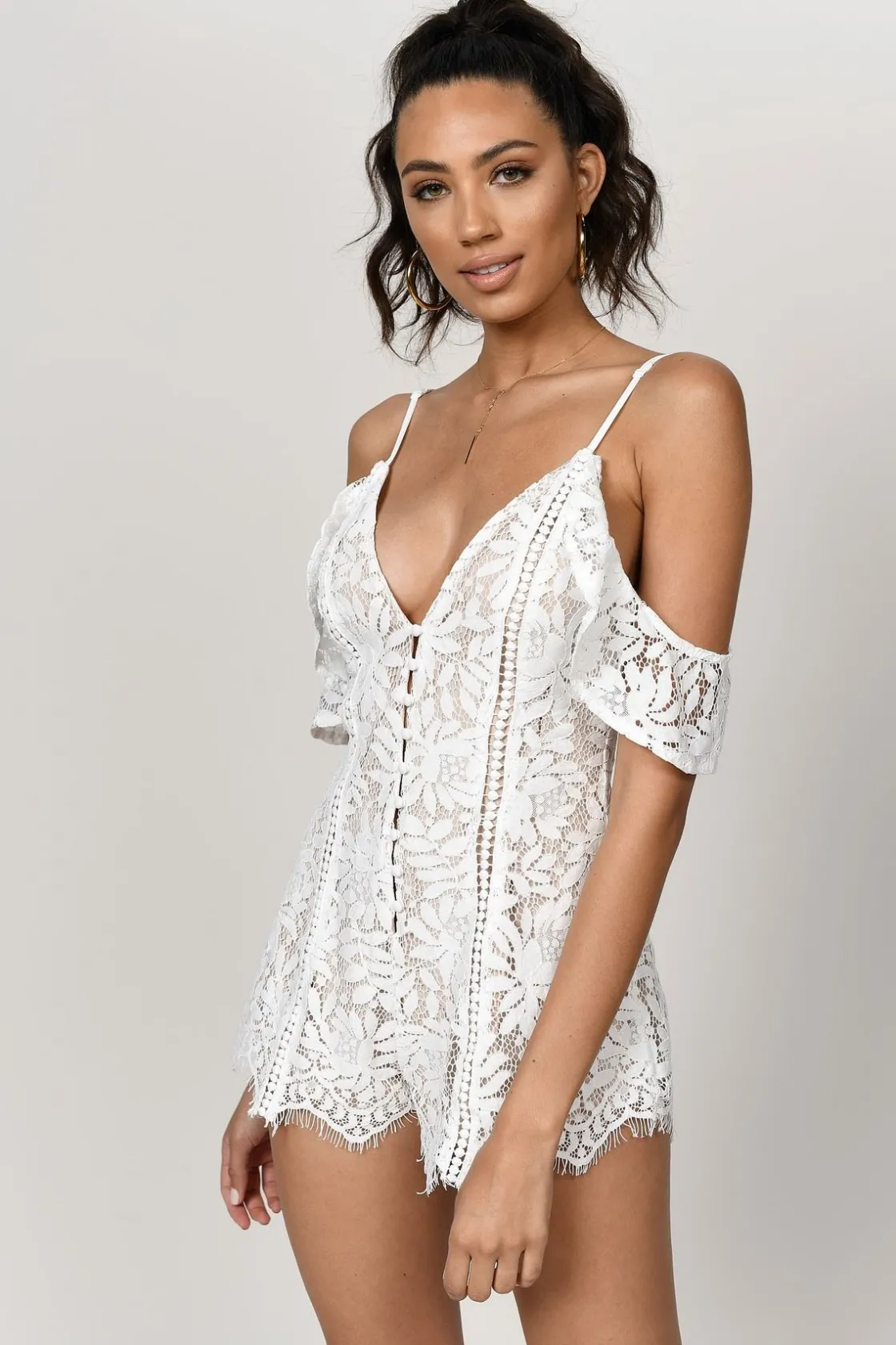 Tobi Genesis Plunging Romper - Blue