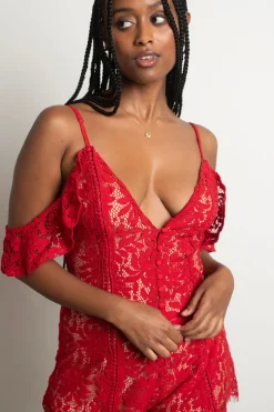 Tobi Genesis Plunging Romper - Blue