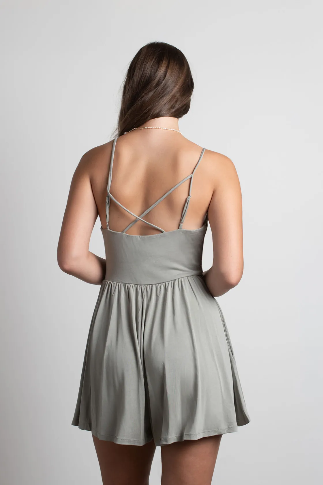 Tobi Get Real Knit Romper - Sage