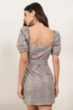 Tobi Gia Plaid Bustier Mini Dress -