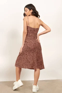 Tobi Give Me More Leopard Print Cami Midi Dress -