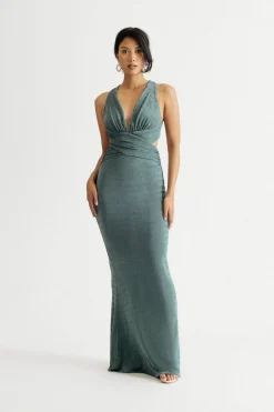 Tobi Glam Nights Mermaid Bodycon Maxi Dress - Blue