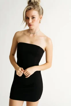 Tobi Glamorous Night Strapless Open Back Mini Dress -