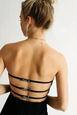 Tobi Glamorous Night Strapless Open Back Mini Dress -