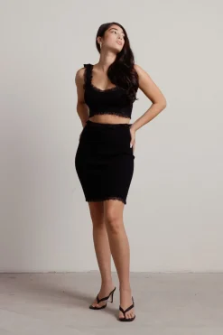 Tobi Glow Up Ribbed Crop Top And Midi Skirt Set -
