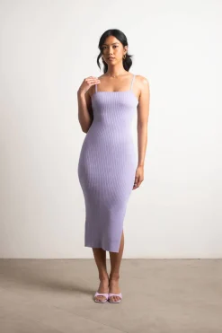 Tobi Go Figure Ribbed Cami Midi Dress - Purple