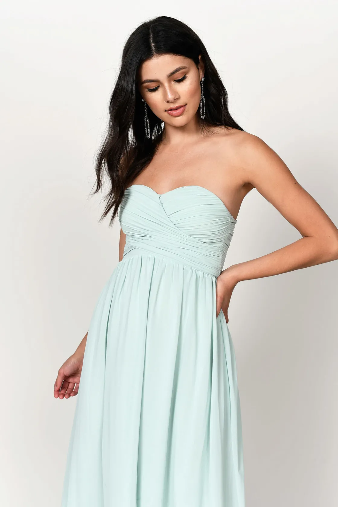 Tobi Go Glam Sweetheart Surplice Maxi Dress - Emerald