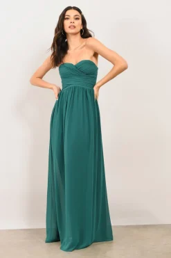 Tobi Go Glam Sweetheart Surplice Maxi Dress - Emerald
