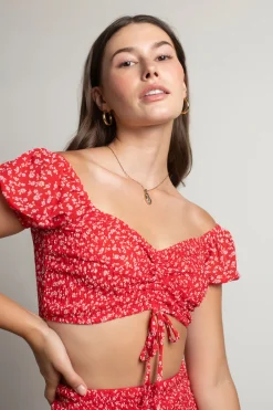 Tobi Godless Crop Top And Skirt Set - Teal