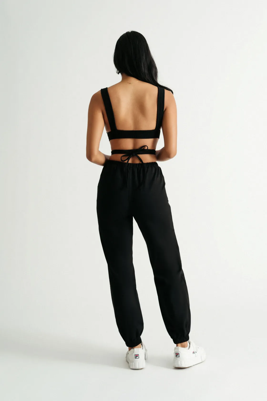 Tobi Going Nowhere Waist Tie Sweatpants - Black