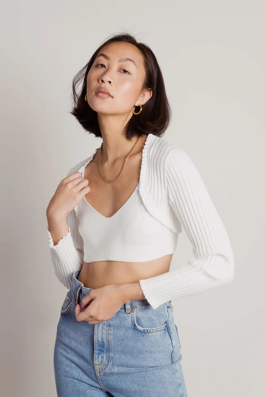 Tobi Good Days Ribbed Cardigan - Black