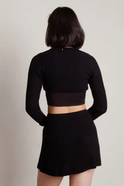Tobi Good Days Ribbed Cardigan - Black