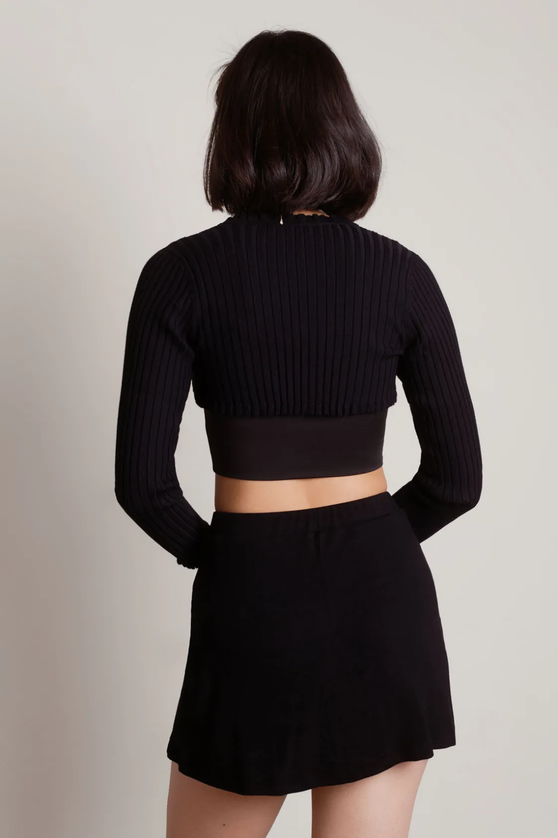 Tobi Good Days Ribbed Cardigan - Black