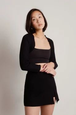 Tobi Good Days Ribbed Cardigan - Black