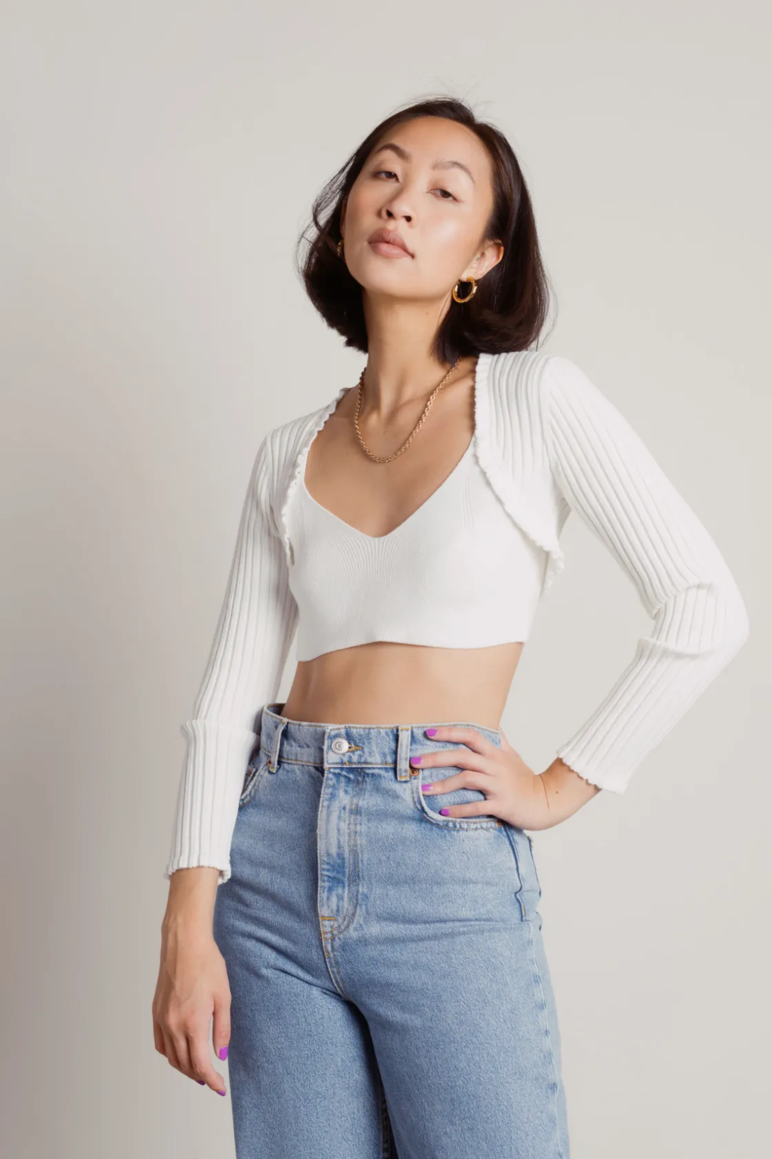 Tobi Good Days Ribbed Cardigan - Black