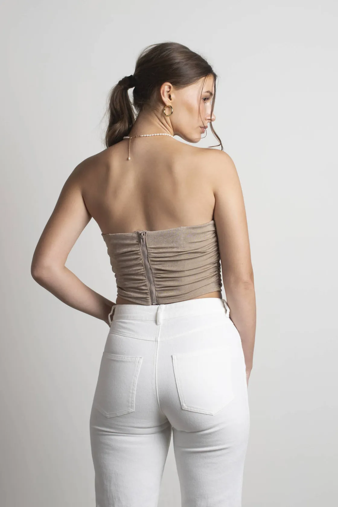Tobi Good Girl Bad Girl Corset Top - Mocha