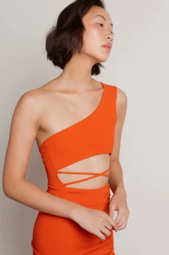 Tobi Gotta Find Me One Shoulder High Slit Midi Dress - Cobalt Blue