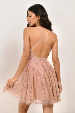 Tobi Grateful For My Ex Plunging Skater Mini Dress - Black