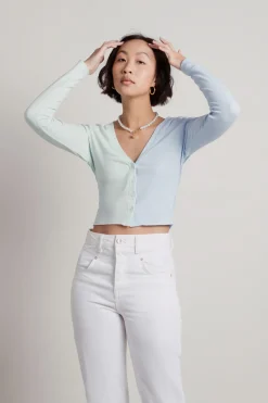 Tobi Half And Half Crop Cardigan -