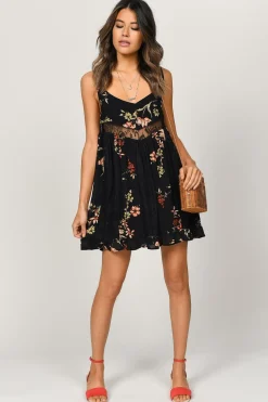 Tobi Hannah Black Floral Print Dress