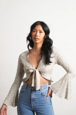 Tobi Harper Crop Top - Red Brown