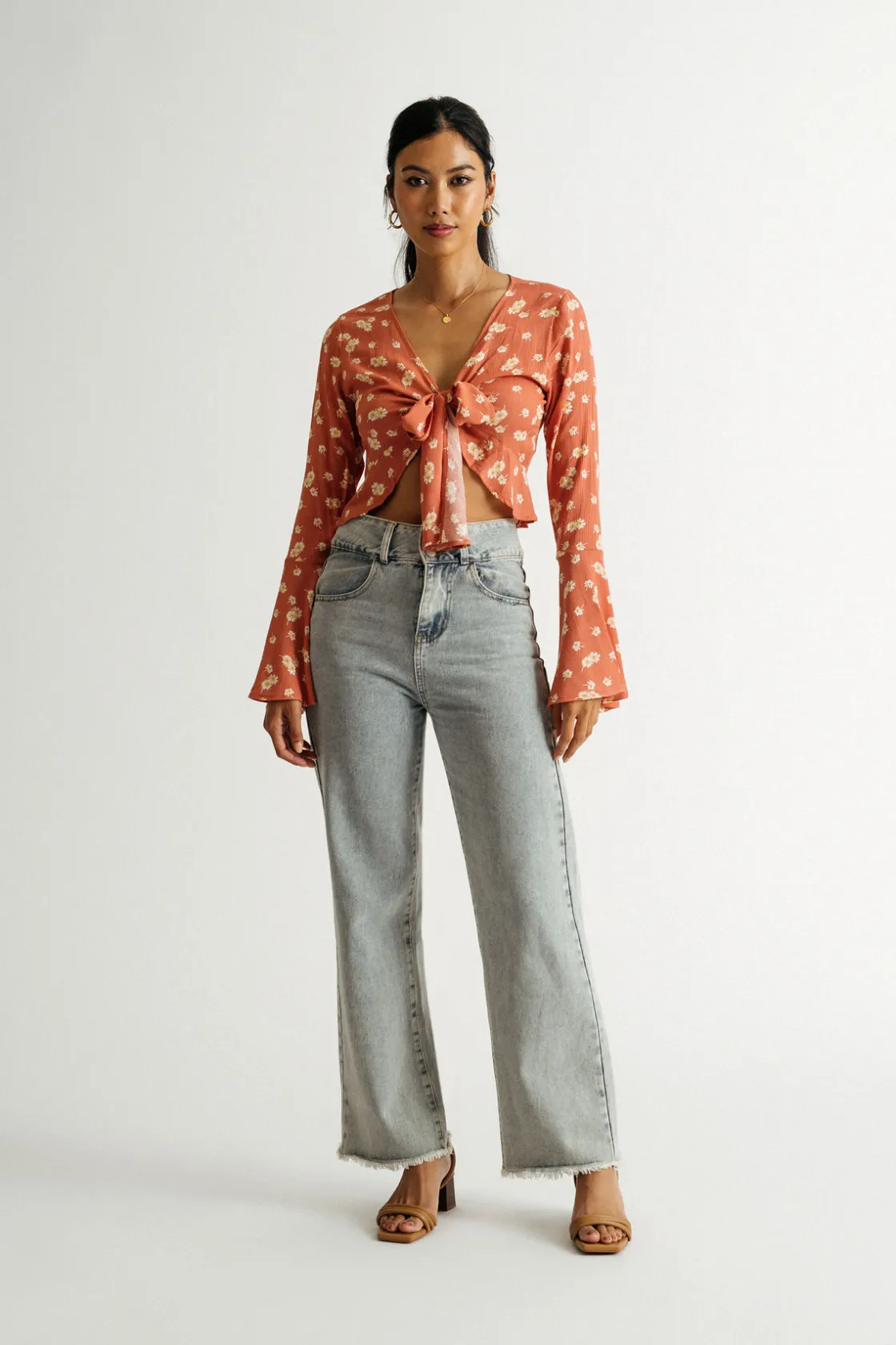 Tobi Harper Crop Top - Red Brown