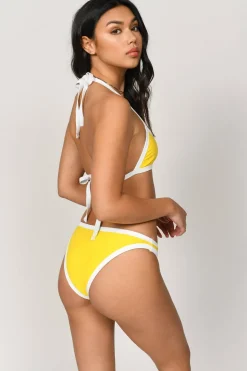 Tobi Heather Two-Tone Bikini Bottom - Red And Pink