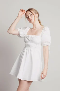 Tobi Heavenly Puff Sleeve Skater Mini Dress -