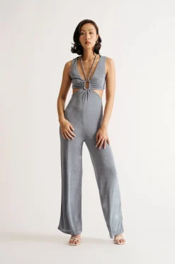Tobi Hera Cutout Jumpsuit - Black