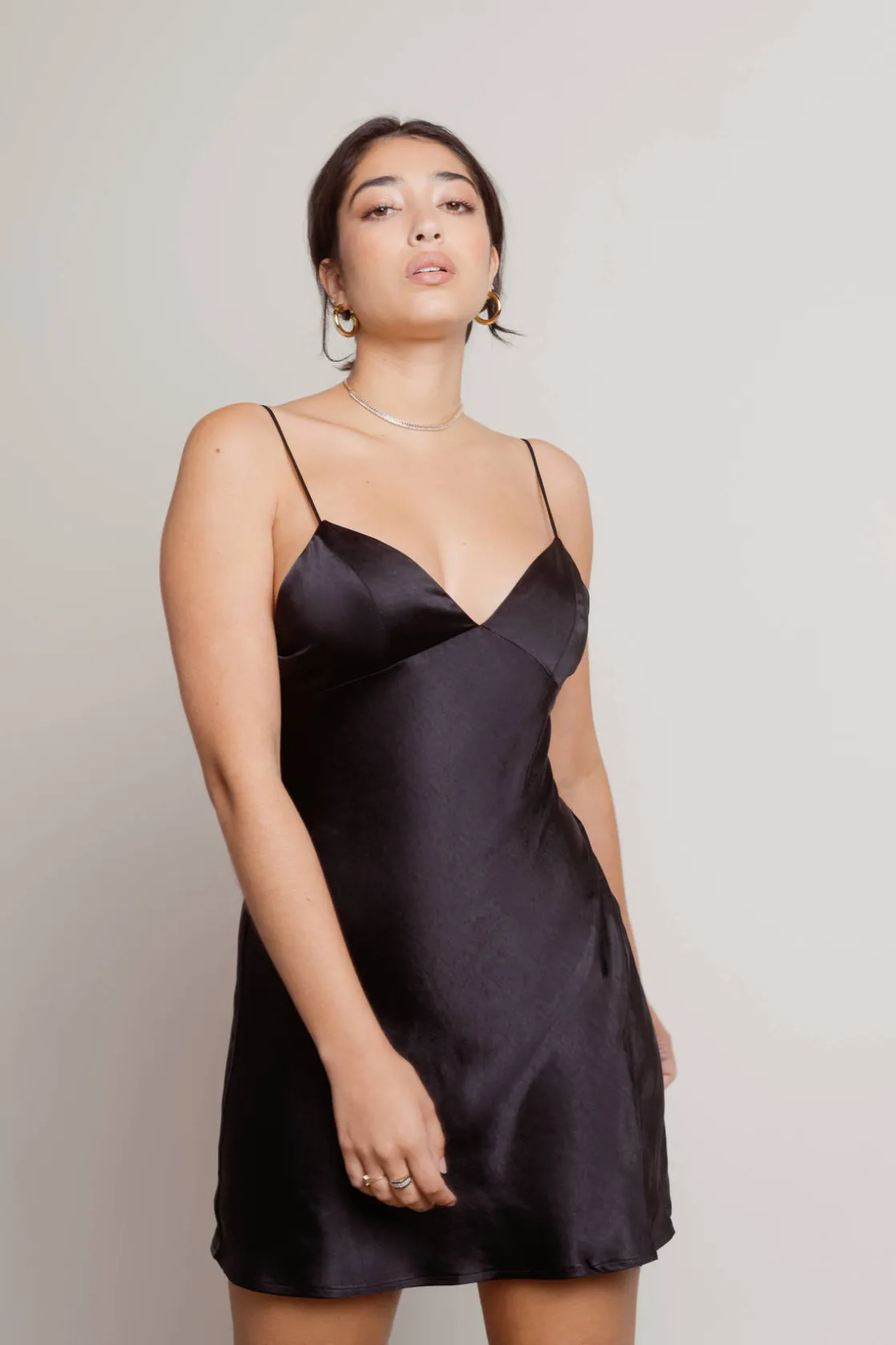 Tobi Here For You Cami Slip Mini Dress - Black