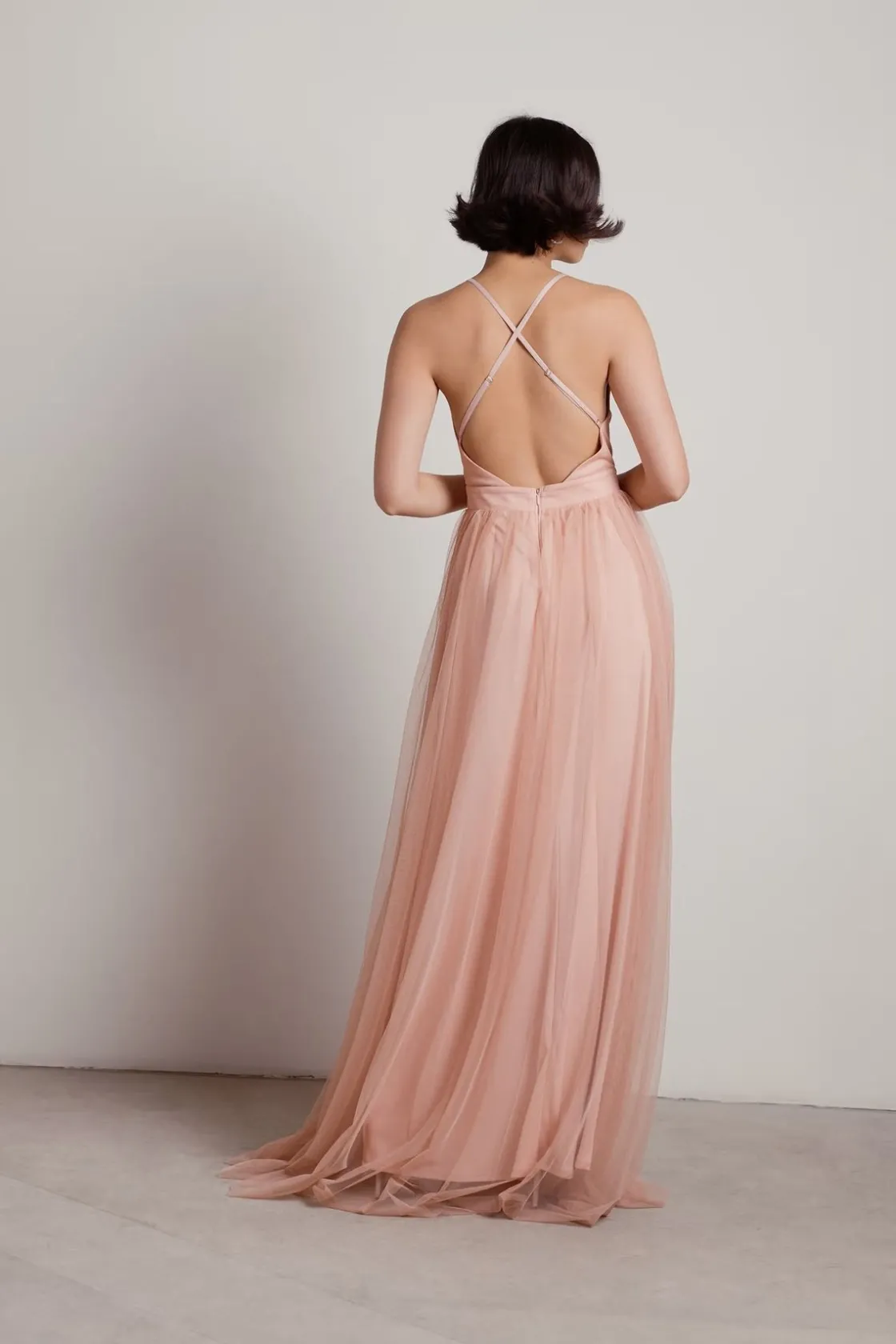 Tobi Here To Slay Plunging High Slit Maxi Dress - White