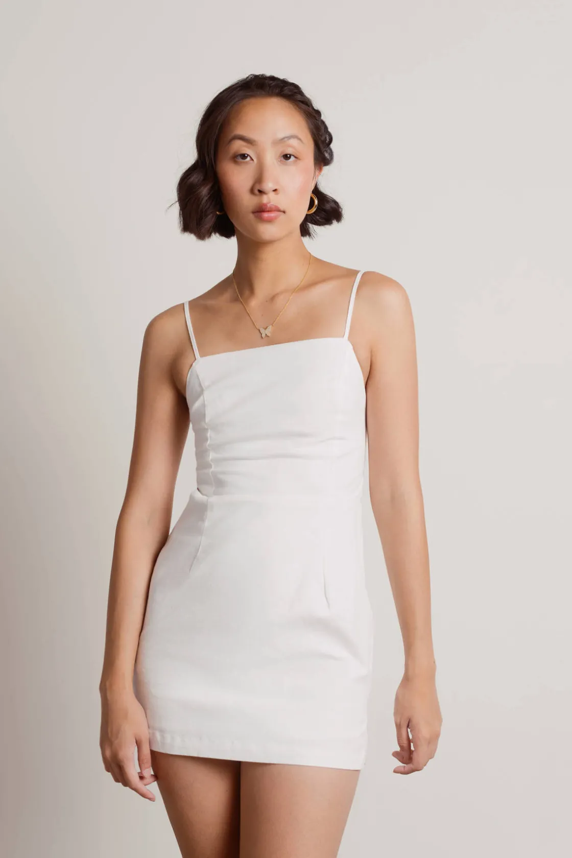 Tobi Hermione Open Back A-Line Mini Dress - Green