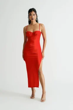 Tobi Hesperides Satin Bustier Maxi Dress -