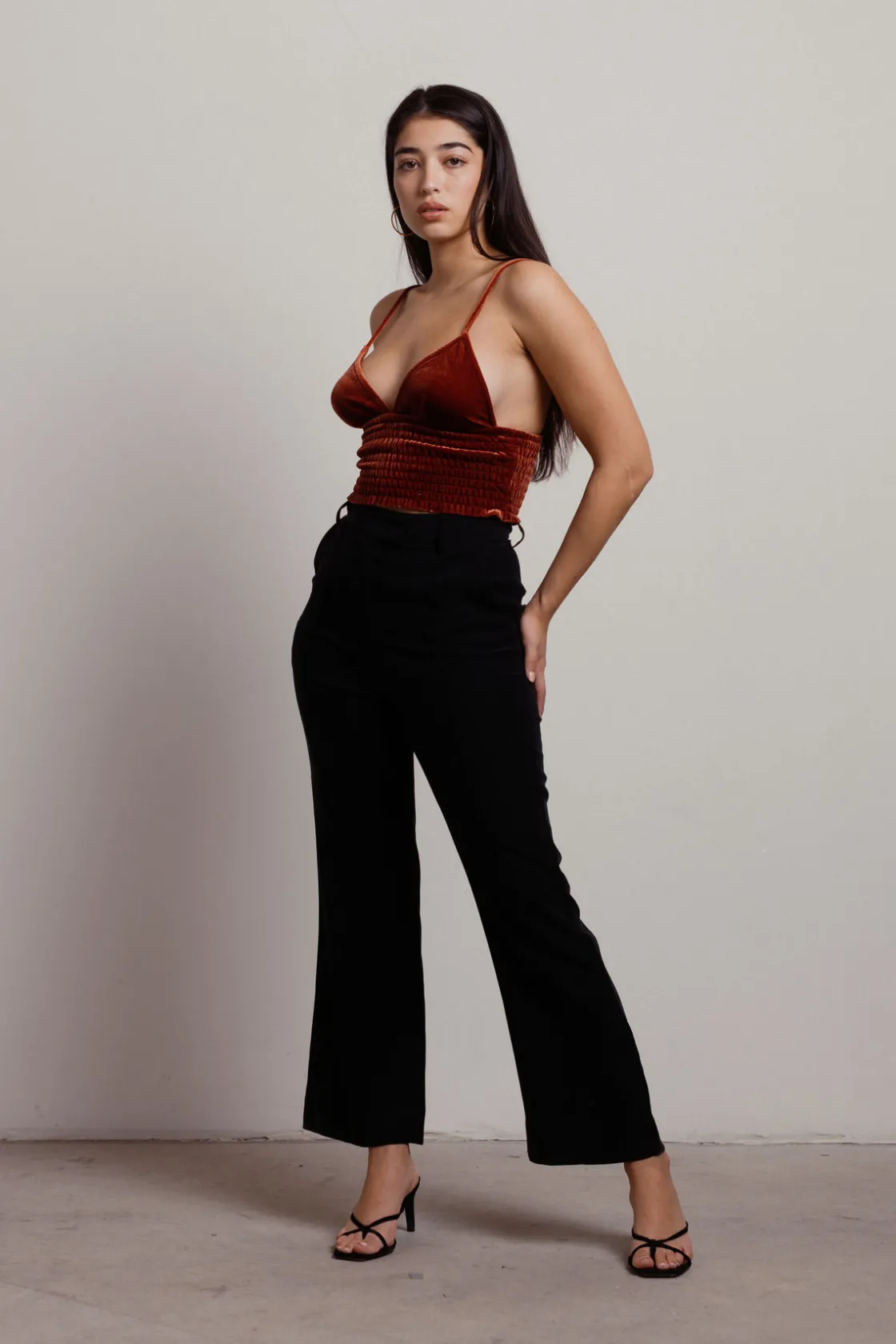 Tobi High Key Crop Top - Red