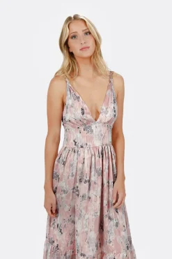 Tobi Hilde Floral Plunging Maxi Dress -