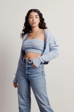 Tobi Hina Sweater Crop Top And Cardigan Set -