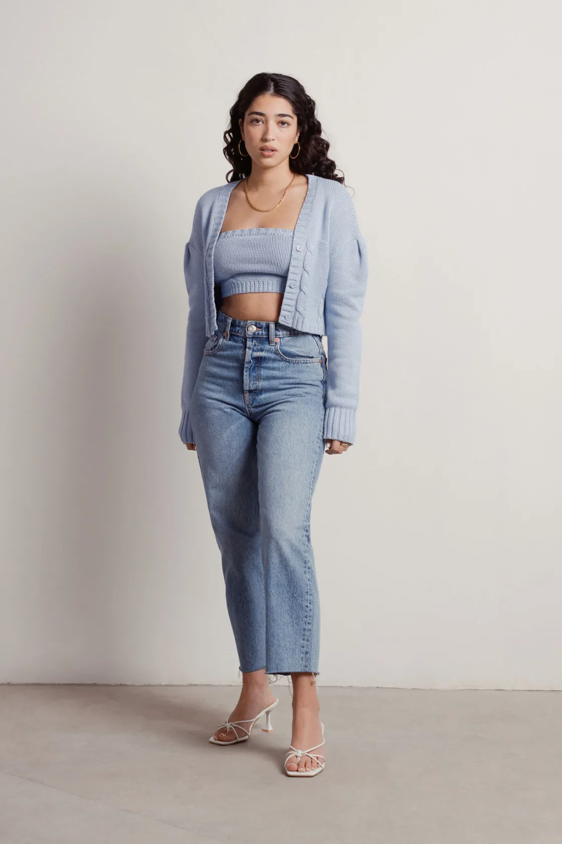 Tobi Hina Sweater Crop Top And Cardigan Set -