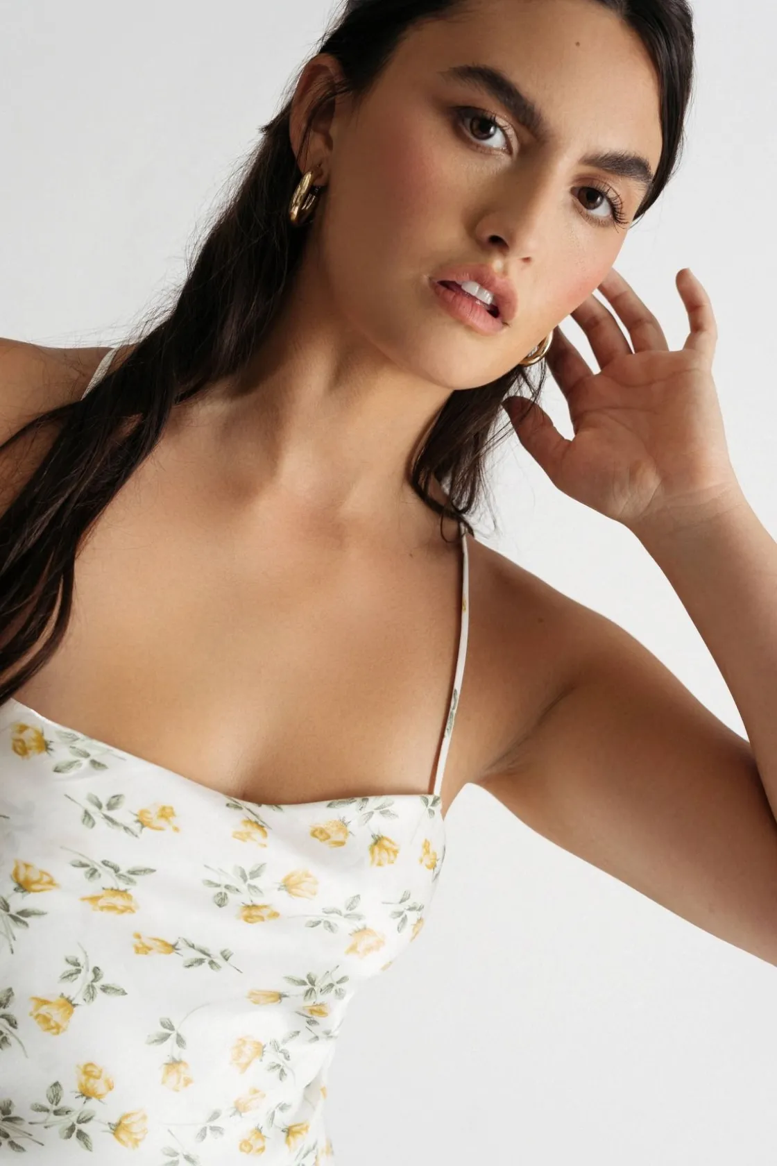 Tobi Hitomi Floral Satin Mini Dress -