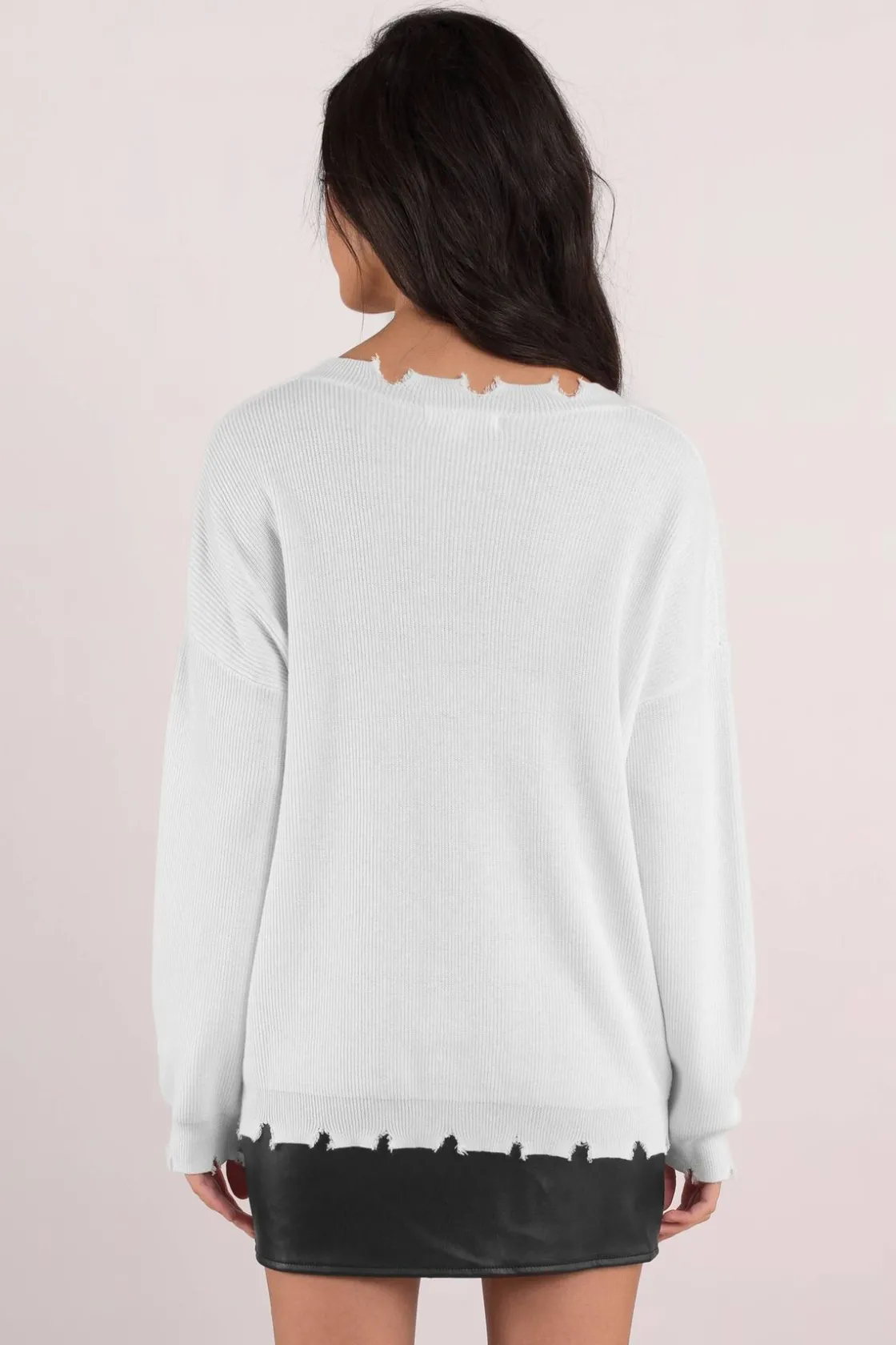 Tobi Honey Punch Sandy Distressed Sweater -