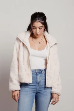 Tobi How Sheepish Textured Faux Fur Jacket Faux Fur Jacket -
