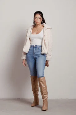 Tobi How Sheepish Textured Faux Fur Jacket Faux Fur Jacket -