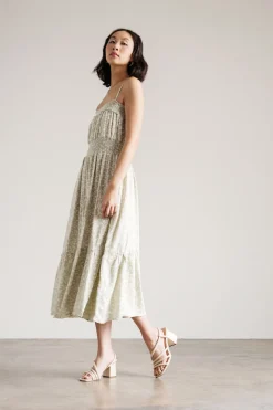 Tobi Hypnotize Me Floral Tiered Midi Dress -