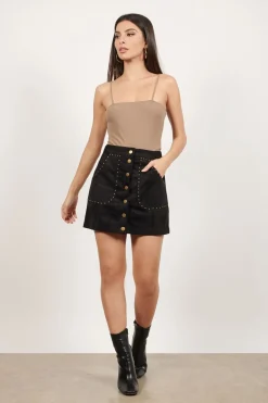 Tobi I Like Me Better Button Up Mini Skirt -