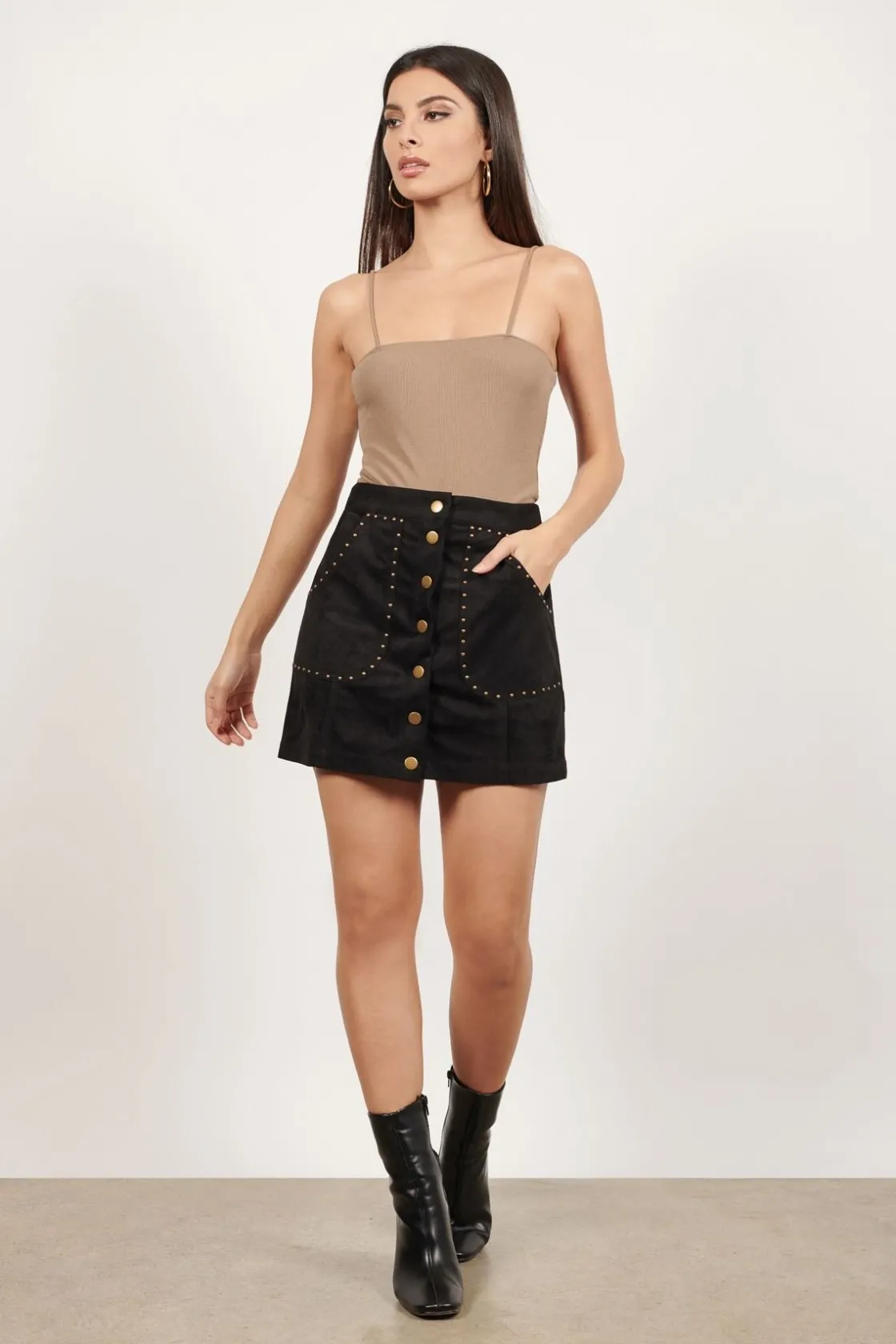Tobi I Like Me Better Button Up Mini Skirt -