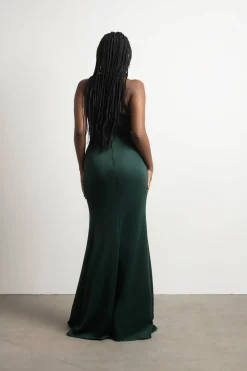 Tobi In A Dream Sweetheart High Slit Maxi Dress - Emerald