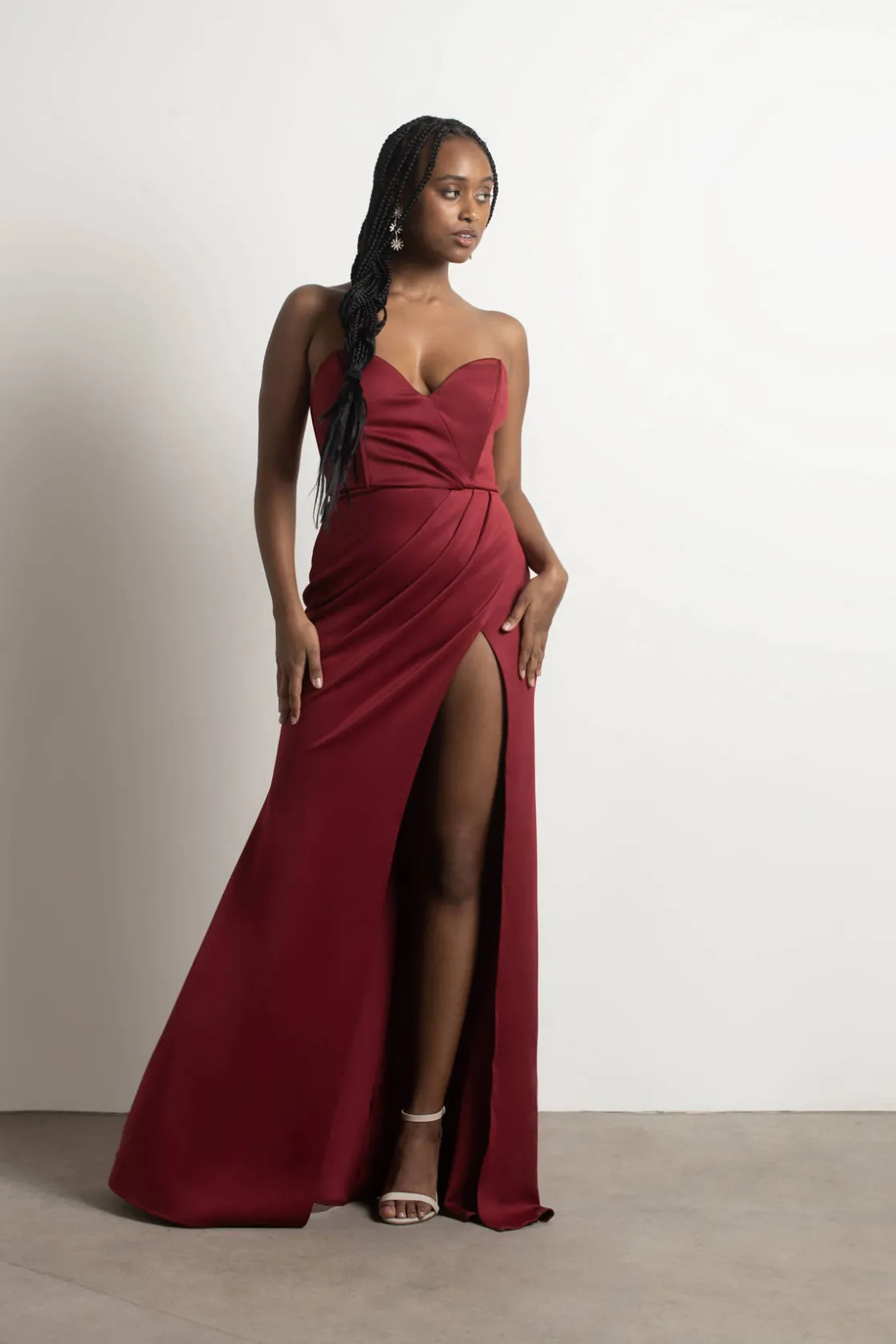 Tobi In A Dream Sweetheart High Slit Maxi Dress - Emerald