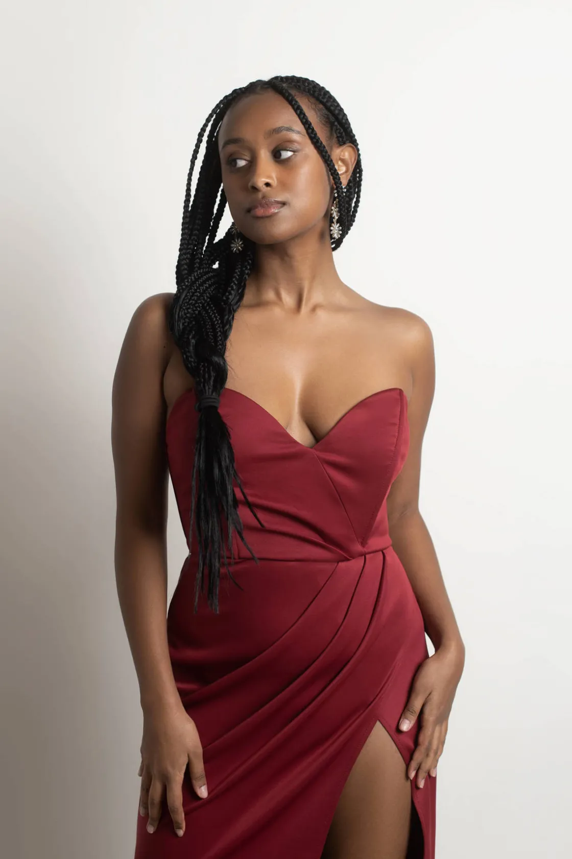 Tobi In A Dream Sweetheart High Slit Maxi Dress - Emerald