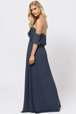 Tobi Into You Off The Shoulder High Slit Maxi Dress - Mauve