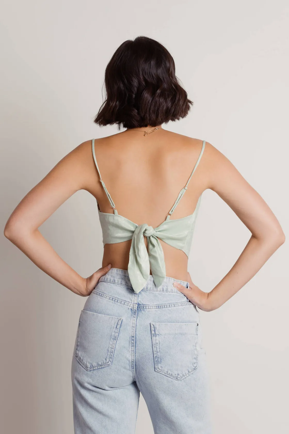 Tobi Is It Over Crop Top - Sage